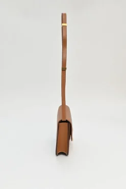Brown leather Classic Box bag with adjustable shoulder strap