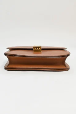 Brown leather Classic Box bag with adjustable shoulder strap