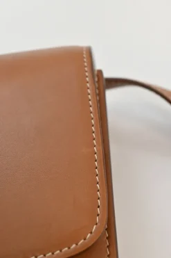 Brown leather Classic Box bag with adjustable shoulder strap