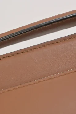 Brown leather DotCom two-way satchel with detachable shoulder strap