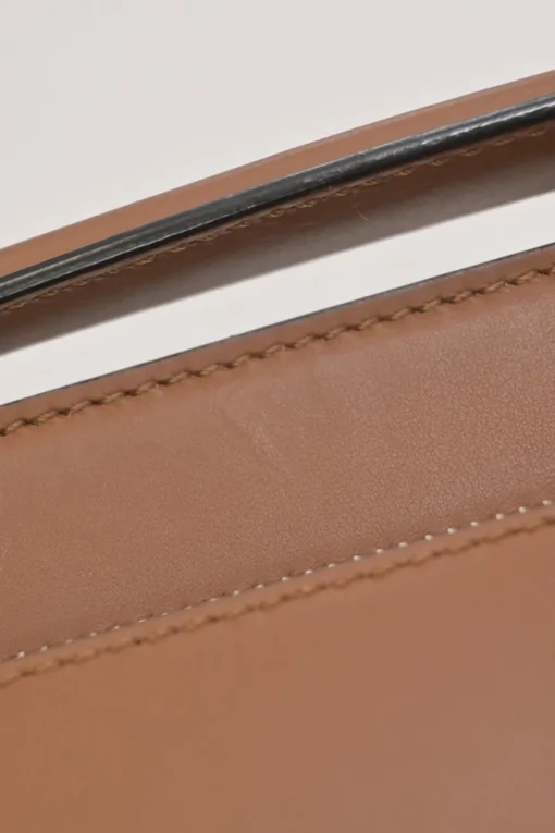 Brown leather DotCom two-way satchel with detachable shoulder strap