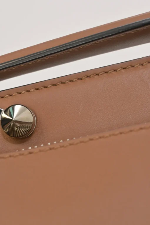 Brown leather DotCom two-way satchel with detachable shoulder strap