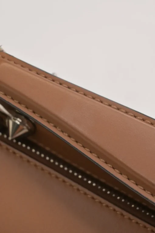 Brown leather DotCom two-way satchel with detachable shoulder strap