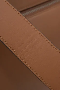 Brown leather DotCom two-way satchel with detachable shoulder strap