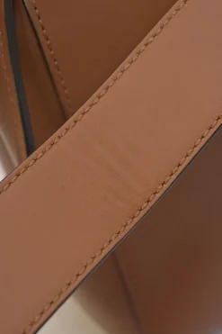 Brown leather DotCom two-way satchel with detachable shoulder strap