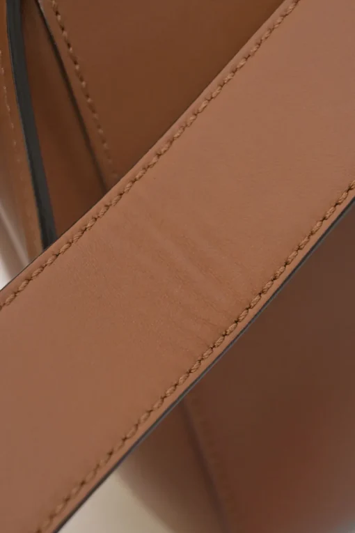 Brown leather DotCom two-way satchel with detachable shoulder strap