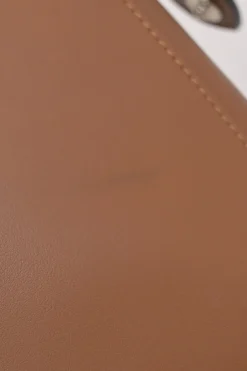 Brown leather DotCom two-way satchel with detachable shoulder strap