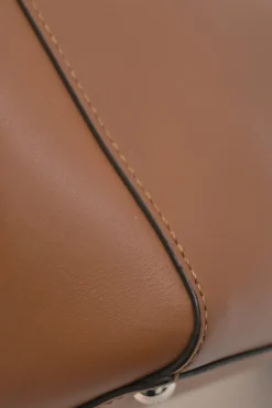 Brown leather DotCom two-way satchel with detachable shoulder strap