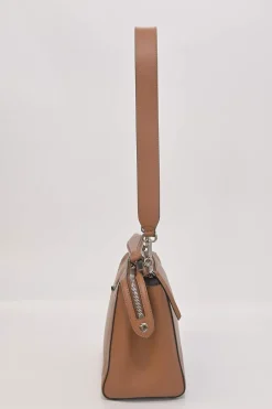 Brown leather DotCom two-way satchel with detachable shoulder strap