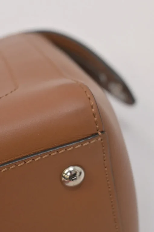 Brown leather DotCom two-way satchel with detachable shoulder strap