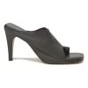 Brown leather Extended Toe Loop 100 mules