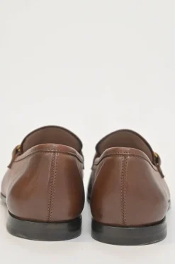 Brown leather Gancini driving loafers
