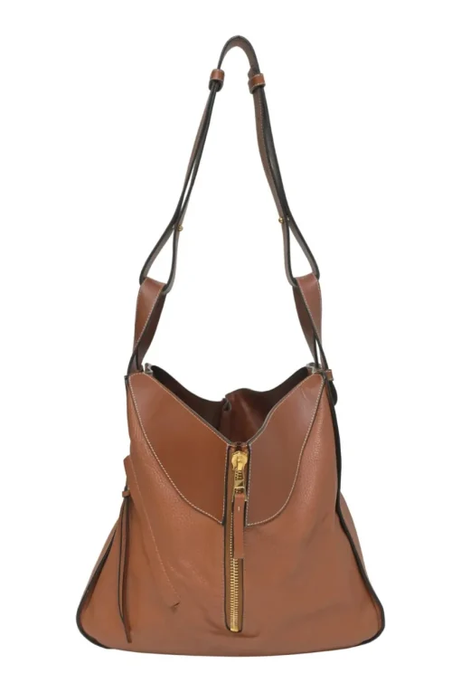 Brown leather medium Hammock bag