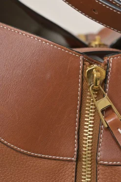 Brown leather medium Hammock bag