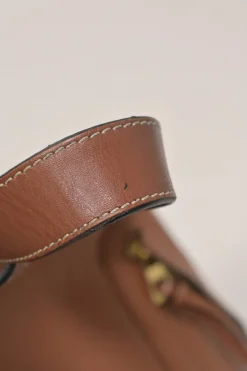 Brown leather medium Hammock bag