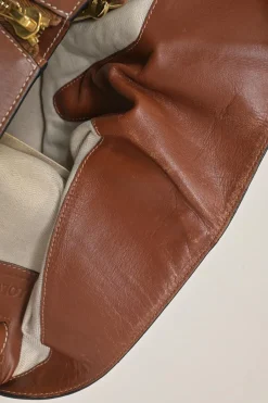 Brown leather medium Hammock bag