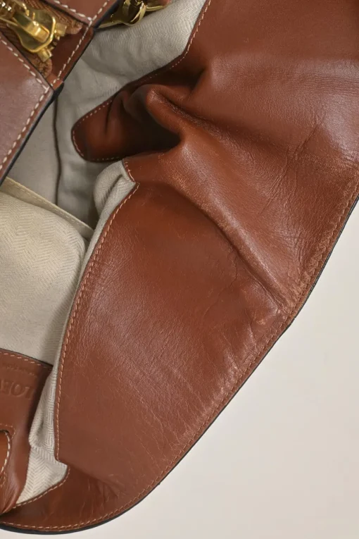Brown leather medium Hammock bag