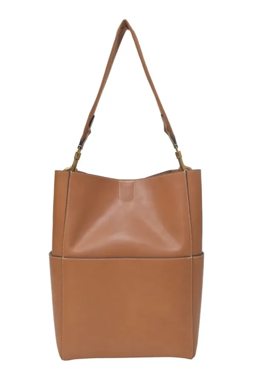 Brown leather Seau Sangle shoulder bag