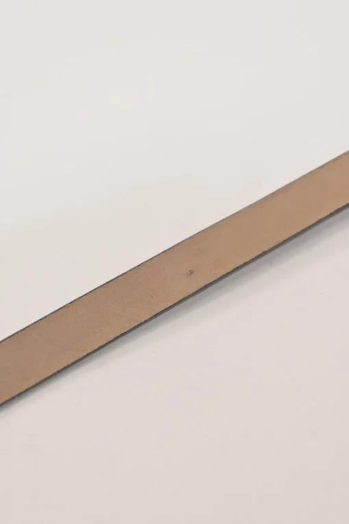 Brown leather skinny buckle belt