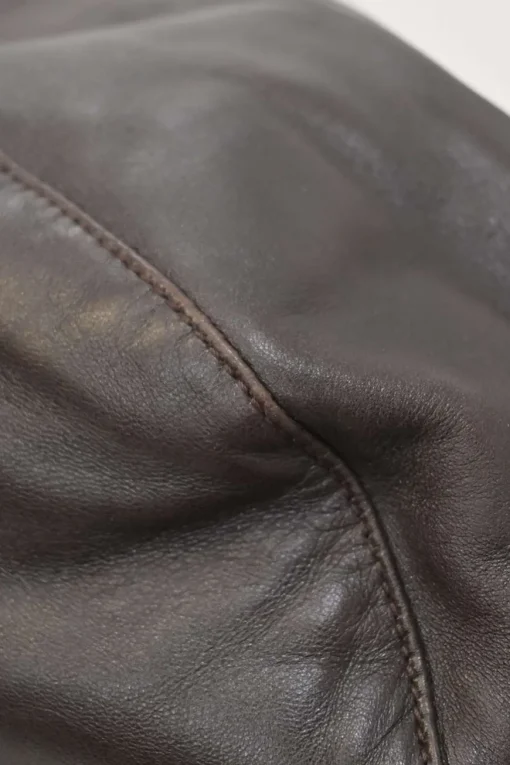 Brown leather soft tote bag with intrecciato handles in alligator skin