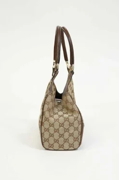 Brown leather-trimmed GG canvas Nailhead Jackie shoulder bag