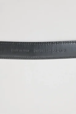 Brown leopard print calf hair and leather charm buckle belt