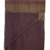 Brown light woven scarf with silk organza and hand stitched edges.