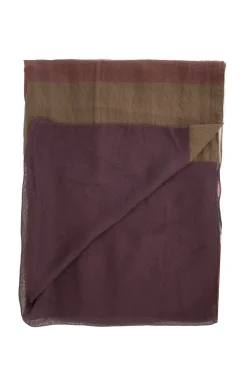 Brown light woven scarf with silk organza and hand stitched edges.