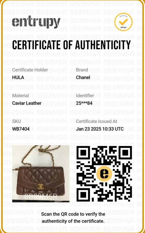 Brown matelassé caviar leather Small Diana Flap Bag with gold-plated hardware