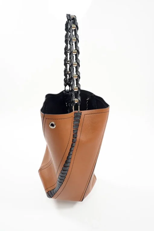 Brown Medium Hex Bucket Bag