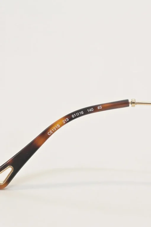 Brown metal and tinted polycarbonate heart frame sunglasses