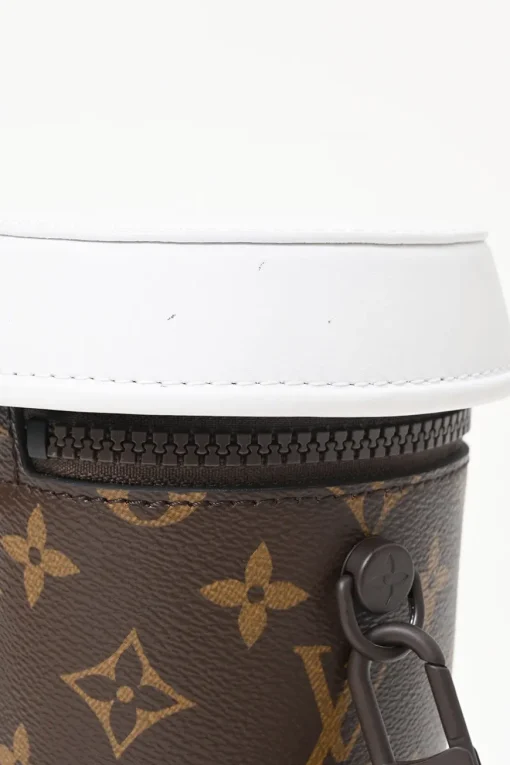 Brown monogram canvas and leather Coffee Cup Pouch