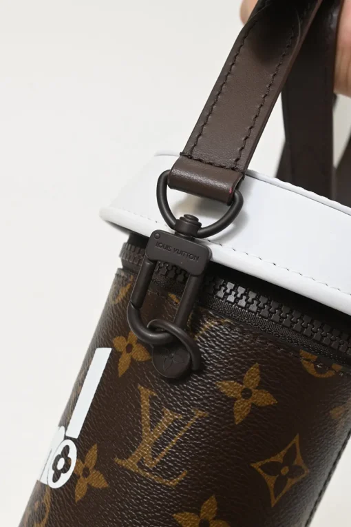Brown monogram canvas and leather Coffee Cup Pouch