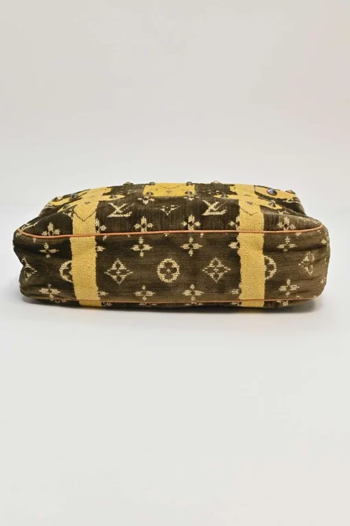 Brown monogram velvet Trompe L'œil pochette shoulder bag