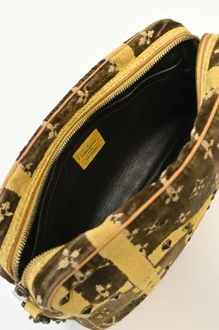 Brown monogram velvet Trompe L'œil pochette shoulder bag
