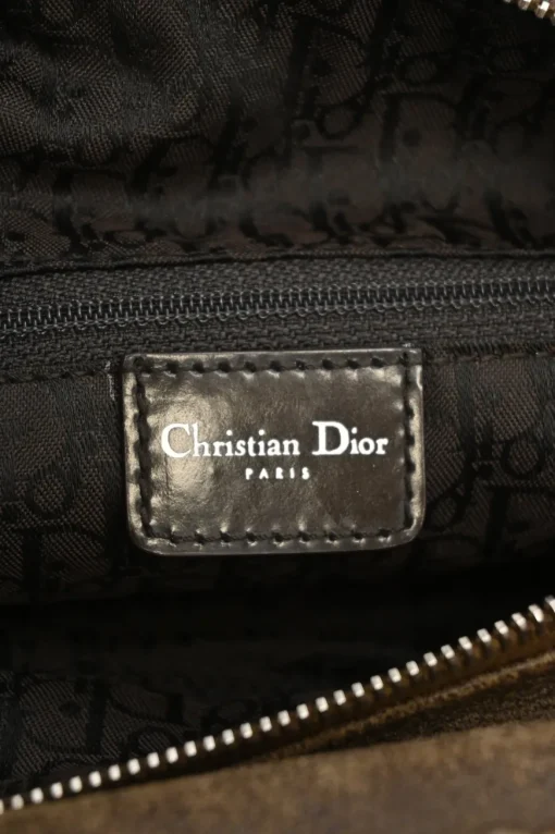 Brown mouton leather East West Flight shoulder bag with silver-tone metallic hardware
