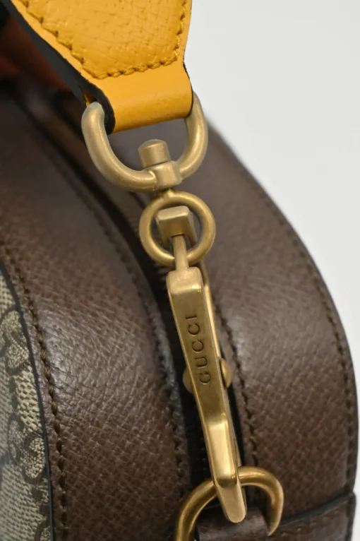 Brown Neo Vintage GG Supreme monogram canvas and leather camera bag with webbing shoulder strap