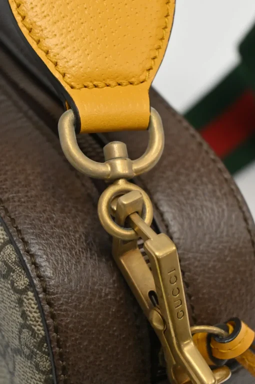 Brown Neo Vintage GG Supreme monogram canvas and leather camera bag with webbing shoulder strap