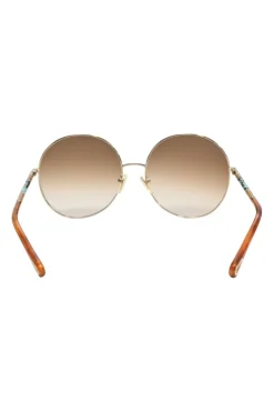 Brown oversized Eliz round sunglasses