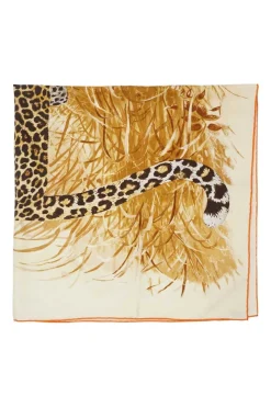 Brown Panthera Pardus Silk Scarf 90