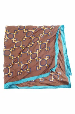 Brown patterned silk handkerchief