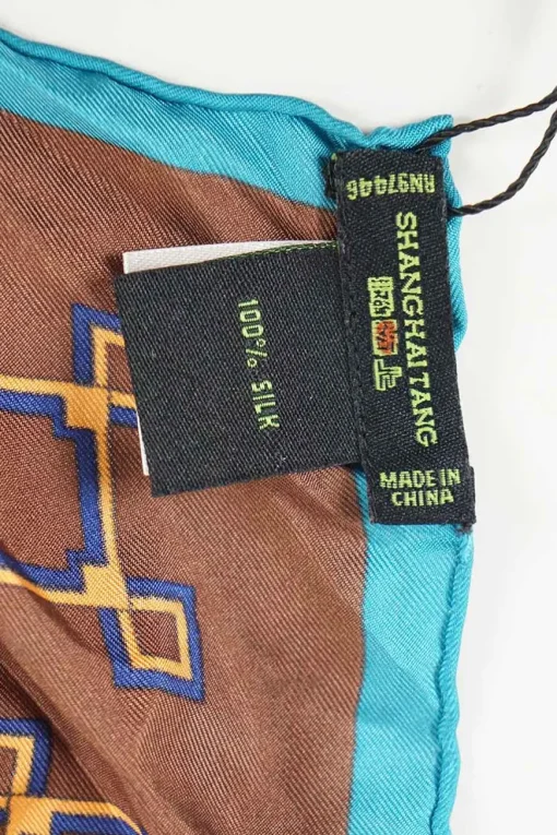 Brown patterned silk handkerchief