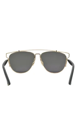 Brown polycarbonate and gold-tone metal Dior Technologic double-bridge aviator sunglasses