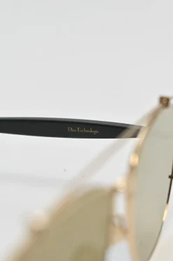 Brown polycarbonate and gold-tone metal Dior Technologic double-bridge aviator sunglasses