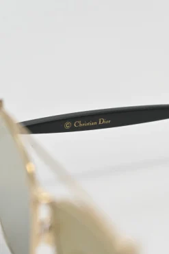 Brown polycarbonate and gold-tone metal Dior Technologic double-bridge aviator sunglasses