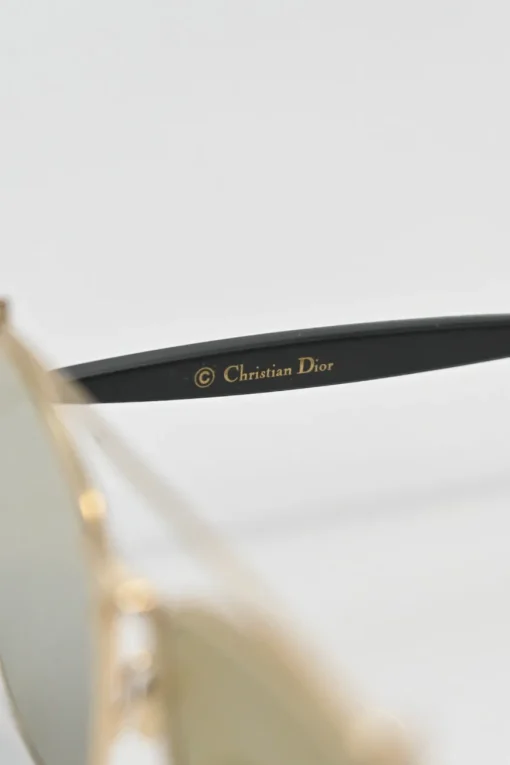Brown polycarbonate and gold-tone metal Dior Technologic double-bridge aviator sunglasses