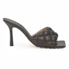 Brown quilted nappa dream padded square-toe heeled mules