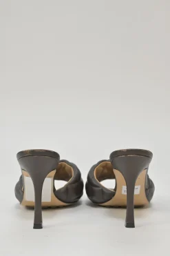 Brown quilted nappa dream padded square-toe heeled mules