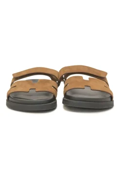 Brown suede and leather anatomic Chypre sandals