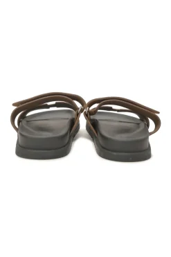 Brown suede and leather anatomic Chypre sandals